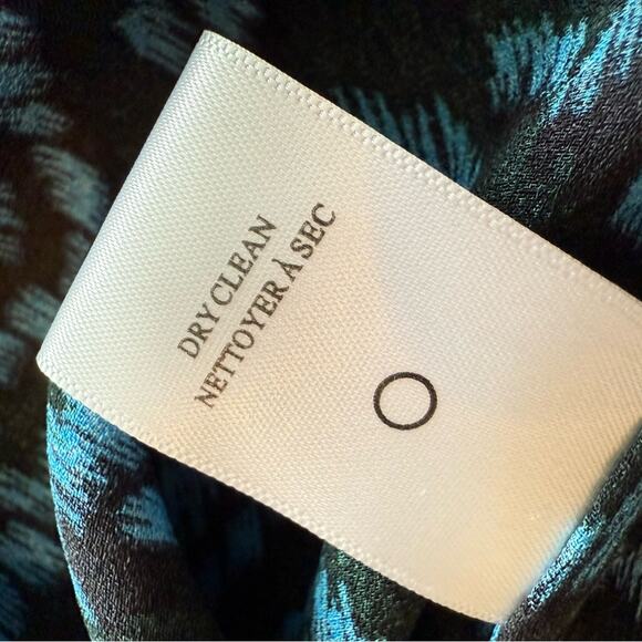 A.L.C. Women's Long Sleeve Button Down Blouse Blue Black Size 0 100% Silk - Picture 9 of 9